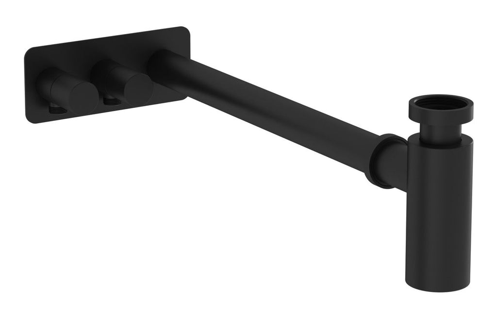 VTTW0046 - VitrA Bottle Trap for Basins w/Isolation Taps (Asymmetric) - Matt Black image