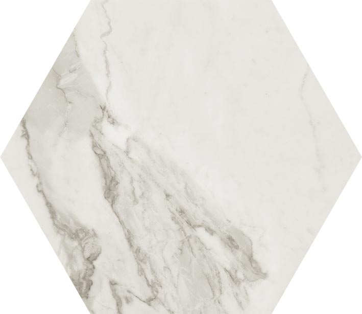 HTS0044 - Calacatta 520mm x 600mm x 9.2mm Silver Hexagon image