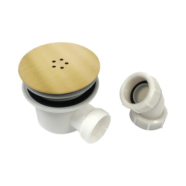 SWTY068 - Stony 90mm x 90mm Universal Shower Waste - Brushed Brass image