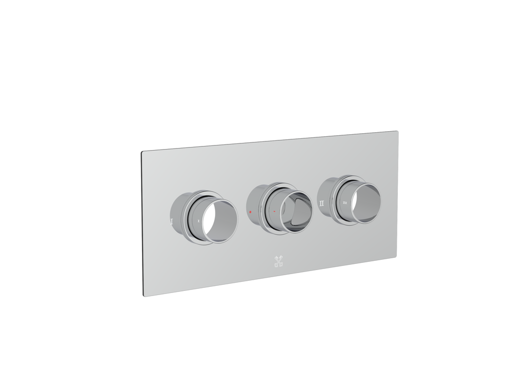 FR-2504 - Forge Collection Romero Shower Plate 3 Outlet 3 Handles Horizontal - Chrome image