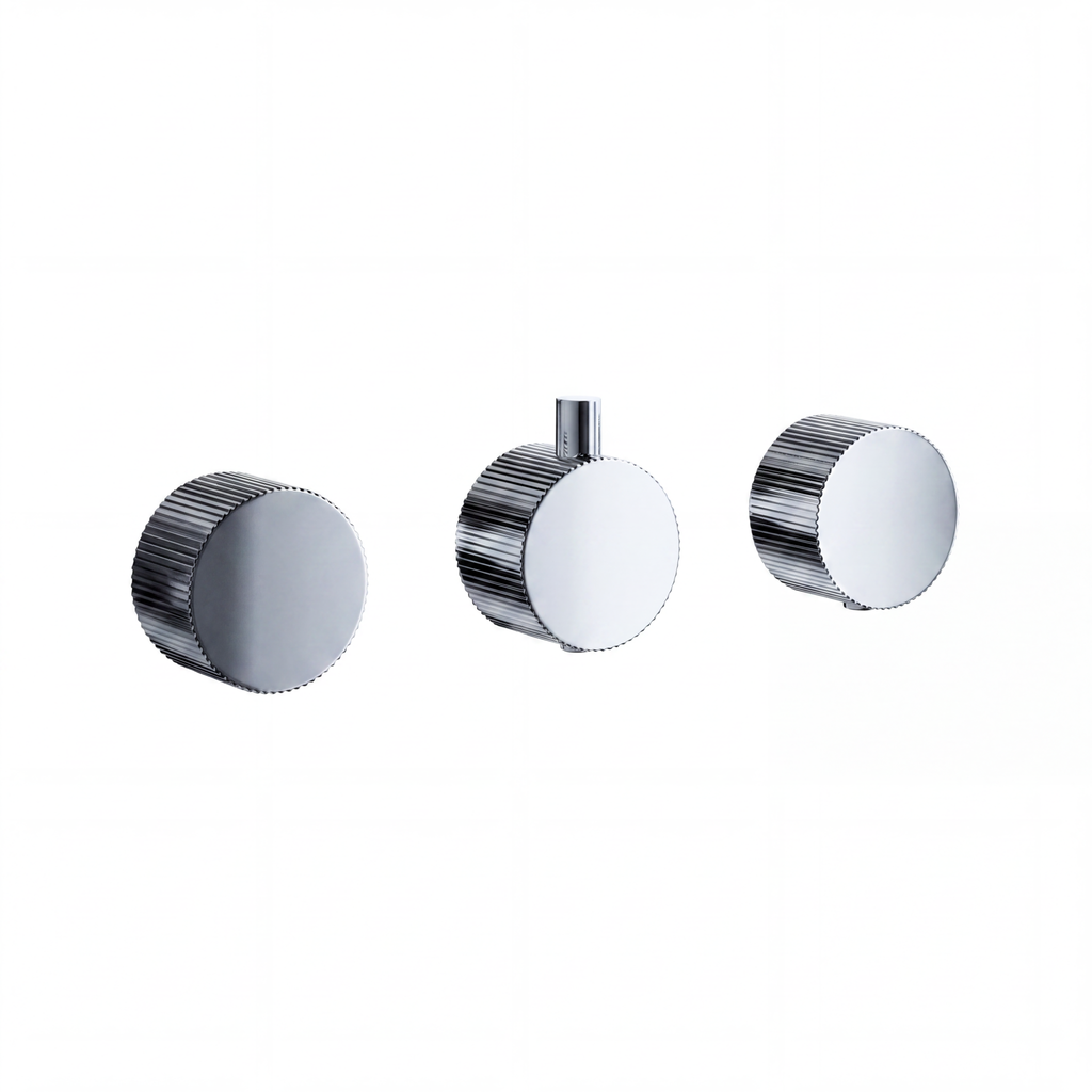 FR-2513 - Forge Collection Fluted Knurled Handles (1 Thermo 2 Flow) - Chrome image