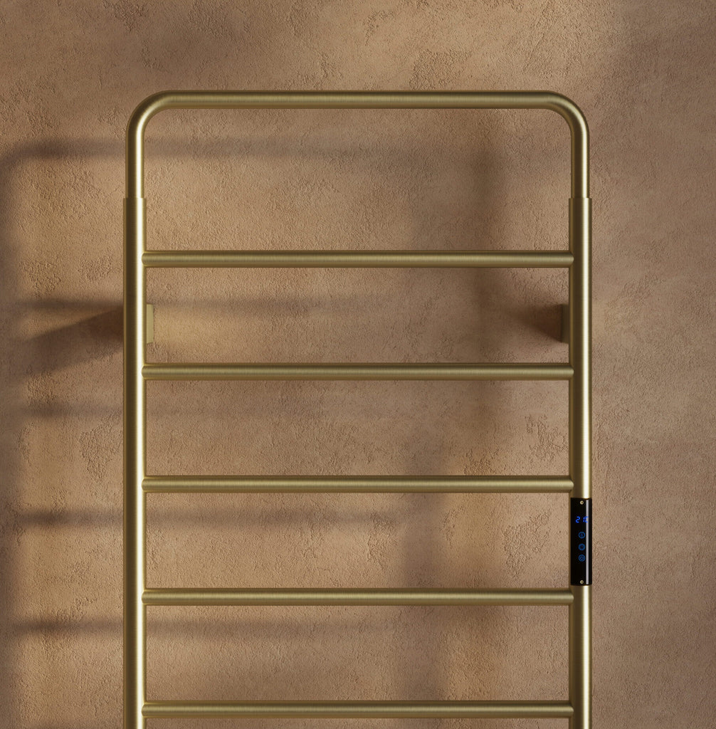 FR-2556 - Forge Collection Elight Electric Towel Rail 1200 x 500 - Brushed Brass image