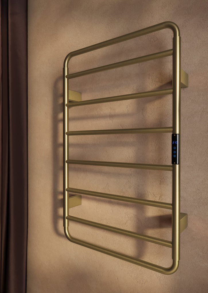 FR-2550 - Forge Collection Elight Electric Towel Rail 800 x 500 - Brushed Brass image