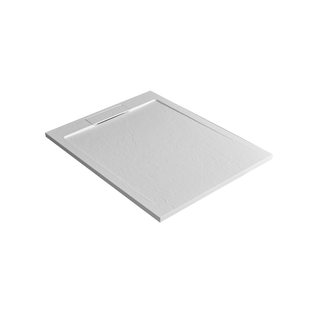 FR-2471 - Forge Collection 1000x900mm Rec 30mm Slate Shower Tray - White image