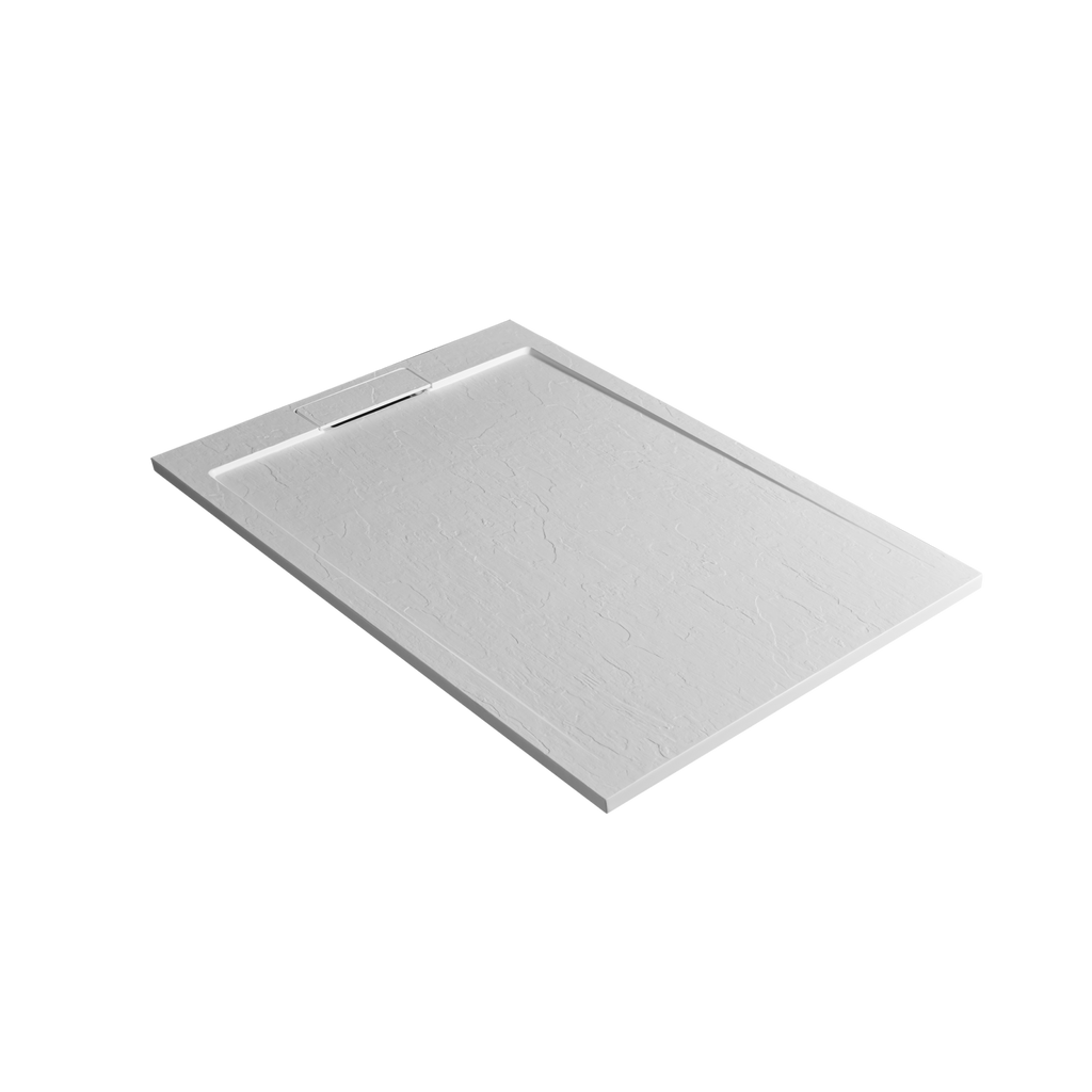 FR-2472 - Forge Collection 1200x800mm Rec 30mm Slate Shower Tray - White image