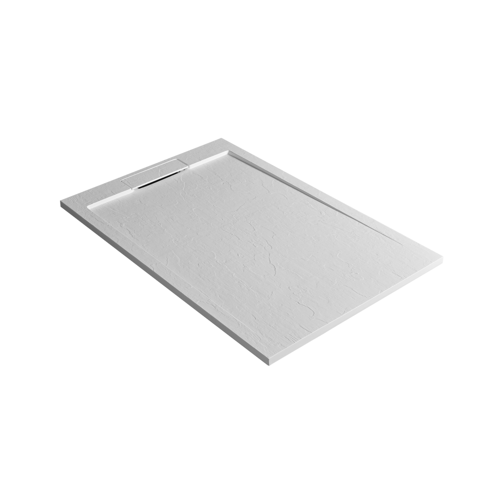 FR-2474 - Forge Collection 1400x800mm Rec 30mm Slate Shower Tray - White image