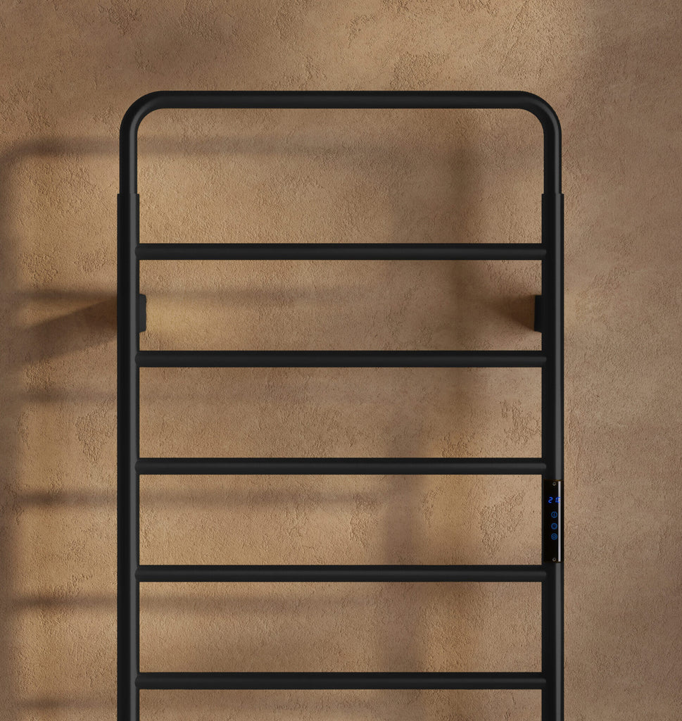 FR-2557 - Forge Collection Elight Electric Towel Rail 1200 x 500 - Black image