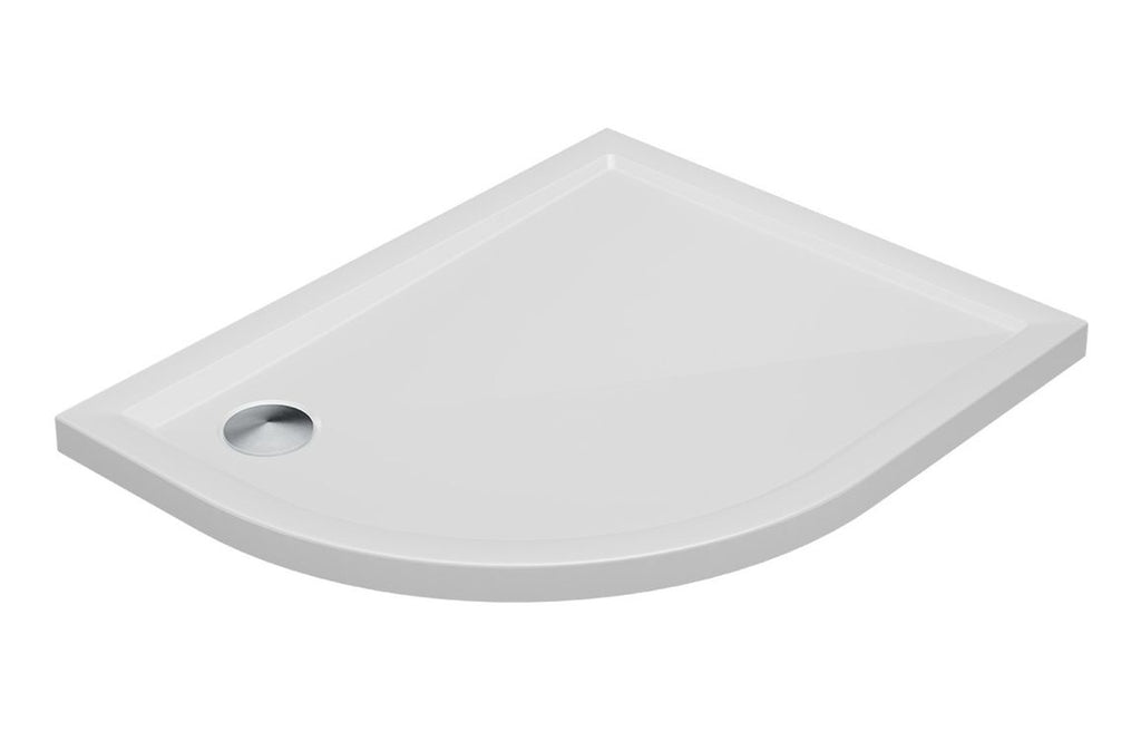 HOTT117199 - 40mm Low Profile 900x760mm Offset Quadrant Tray & Waste (RH) - White image