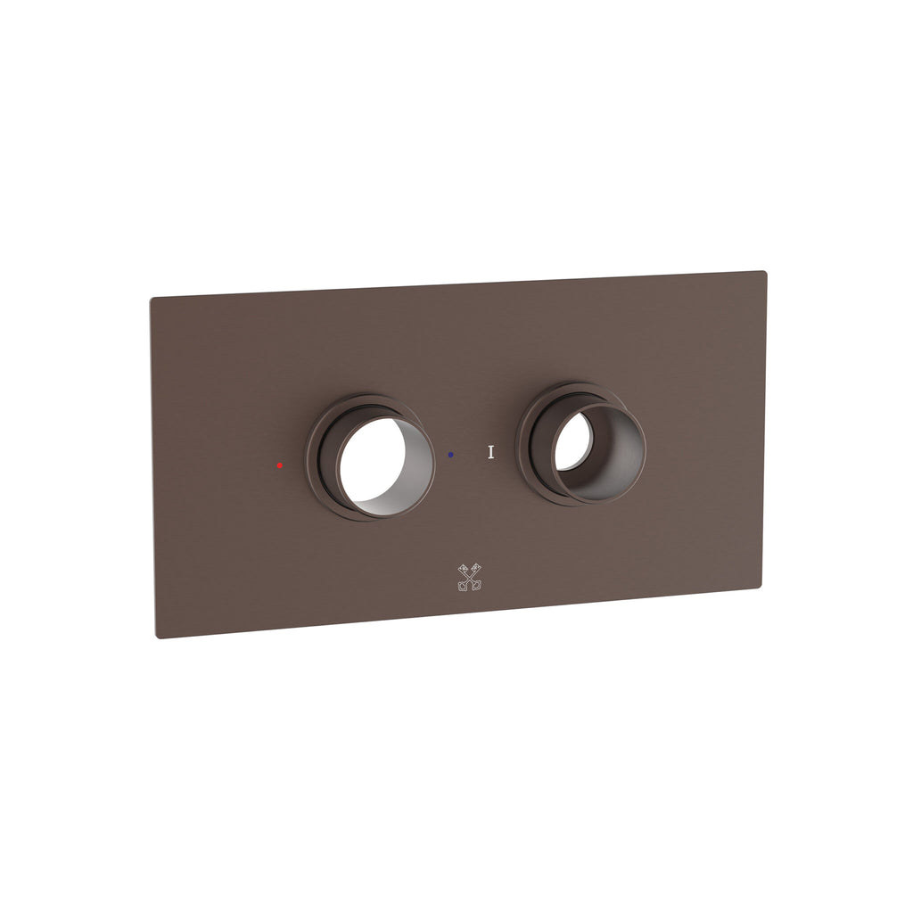 FR-2499 - Forge Collection Romero Shower Plate 1 Outlet 2 Handles Horizontal - Brushed Bronze image