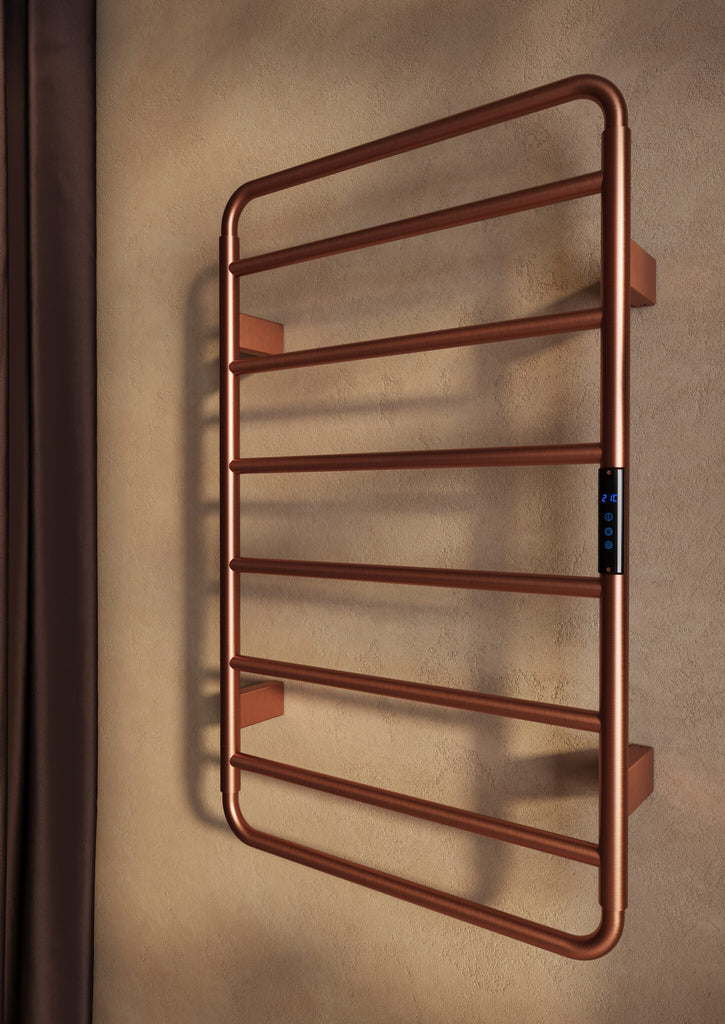 FR-2553 - Forge Collection Elight Electric Towel Rail 800 x 500 - Brushed Bronze image