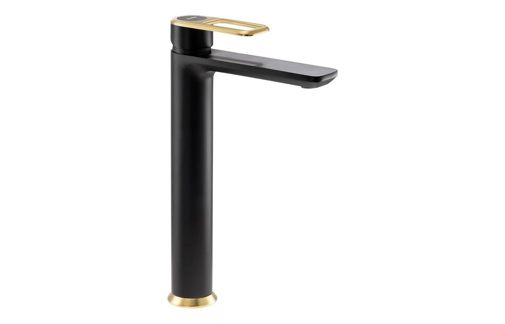 AB2785 - Abode Levarto Tall Basin Mixer - Matt Black & Brass image