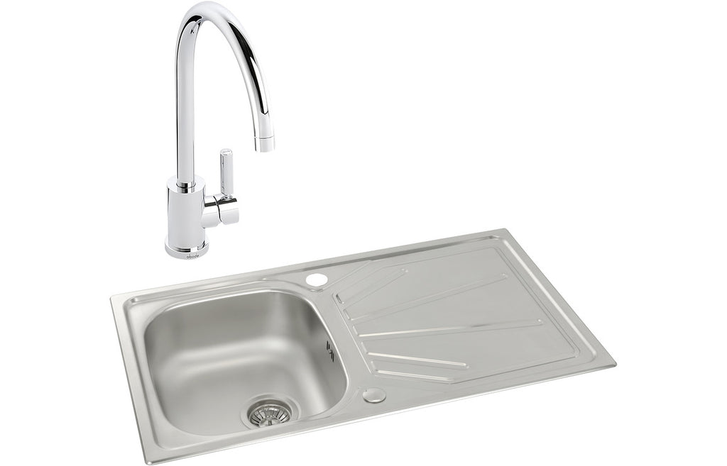 ABDP0005 - Abode Trydent 1B Inset St/Steel Sink & Atlas Tap Pack image