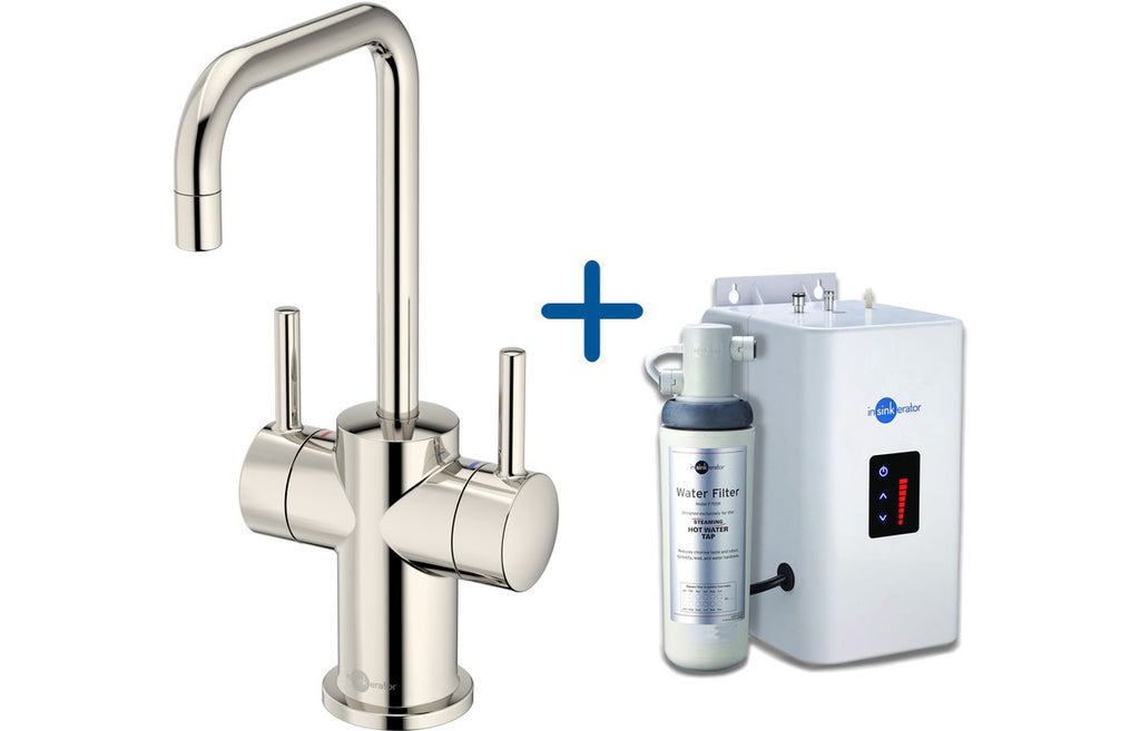 AIS423 - InSinkErator FHC3020 Hot/Cold Water Mixer Tap & Neo Tank - Polished Nickel image