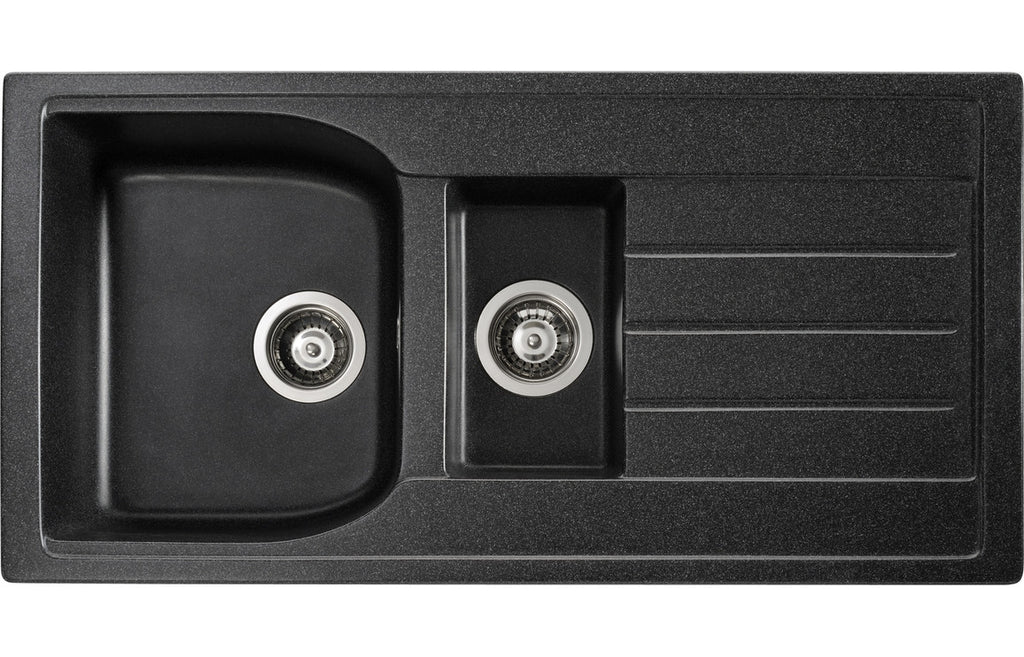 AW3113 - Abode Oriel 1.5B & Drainer Granite Inset Sink - Black image