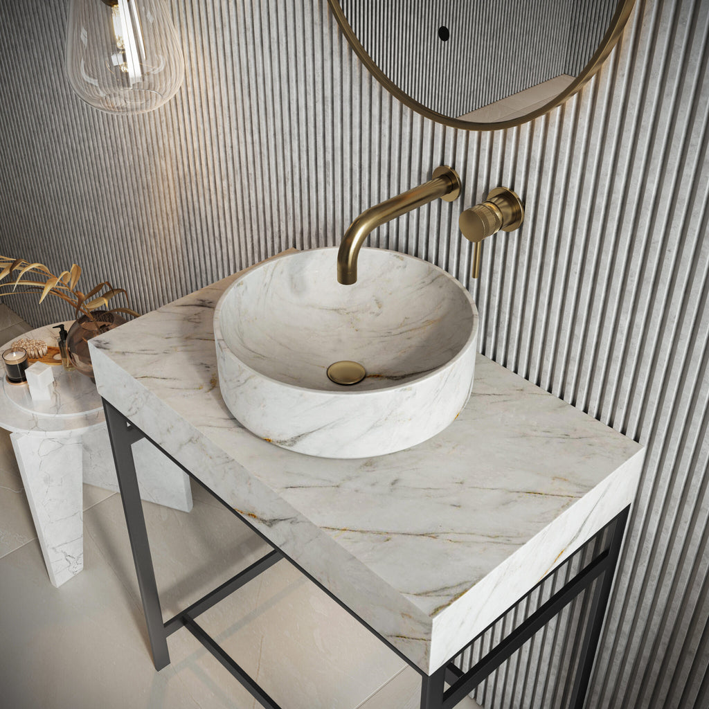 FR-1066 - Forge Collection Elite Marble Basin Vermacci White 350x350x120 Honed (Basin Only) image