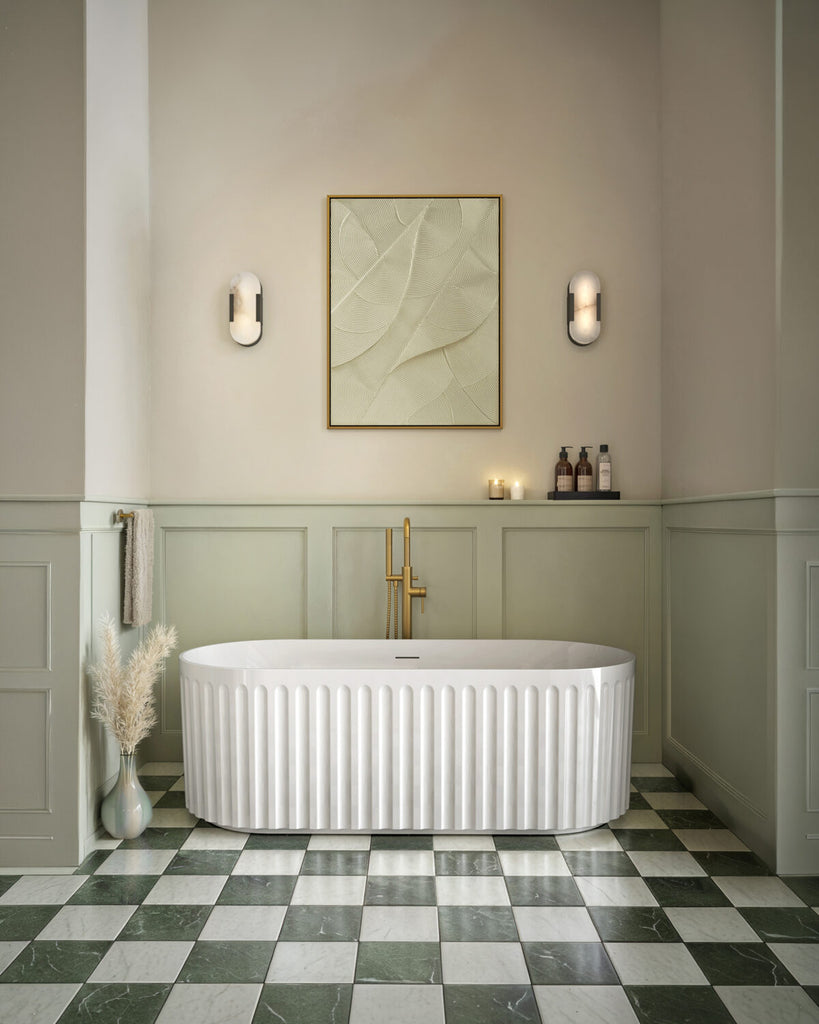 FR-1075 - Forge Collection Ceasa Gloss White Oval Fluted Bath 1700x800mm image