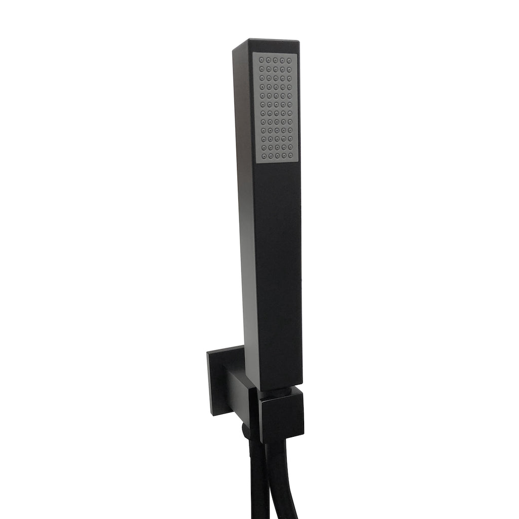 FR-445 - Forge Collection Matt Black Square Shower Outlet, Hose & Head image