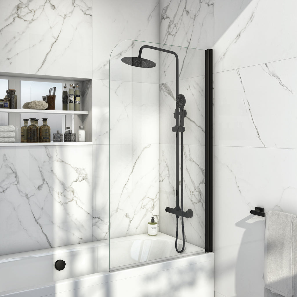 FR-1171 - Forge Collection 6mm Radius Edge Bathscreen 1400x800 mm Black image