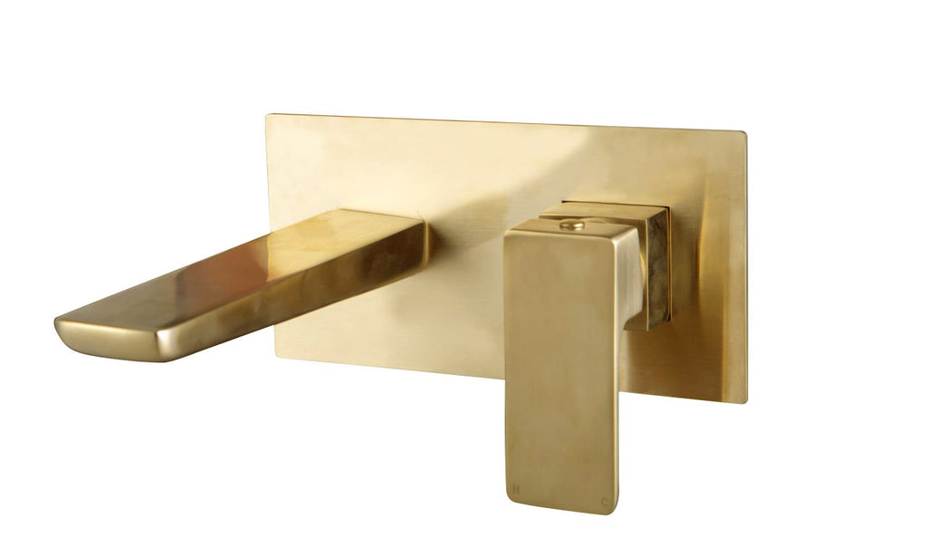 FR-334 - Forge Collection Pure Wall Mounted Basin & Bath Filler - Brushed Brass image