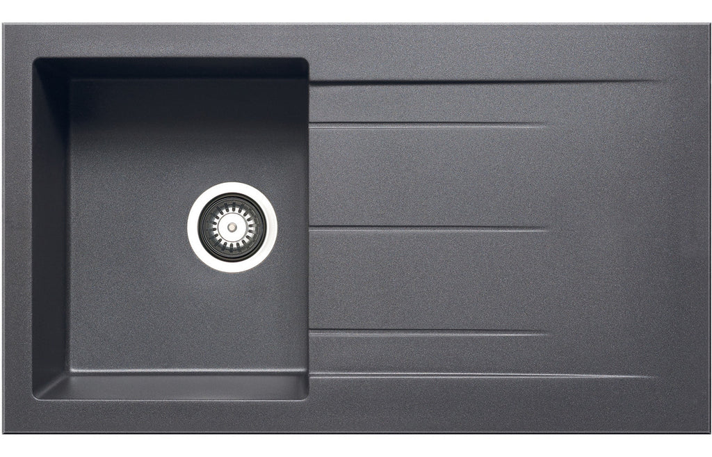 CPR346 - Prima+ Compact Granite 1B & Drainer Inset Sink - Gun Metal image