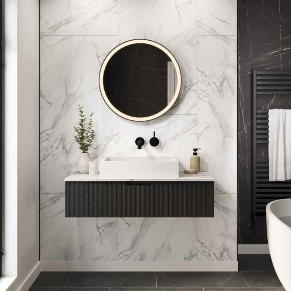 MT0800AT5299 - Tile Panel - Crystal Marble (0800) - Hydro-Lock T&G - Offset A - 2400x598x11mm - FSC Mix 70% image