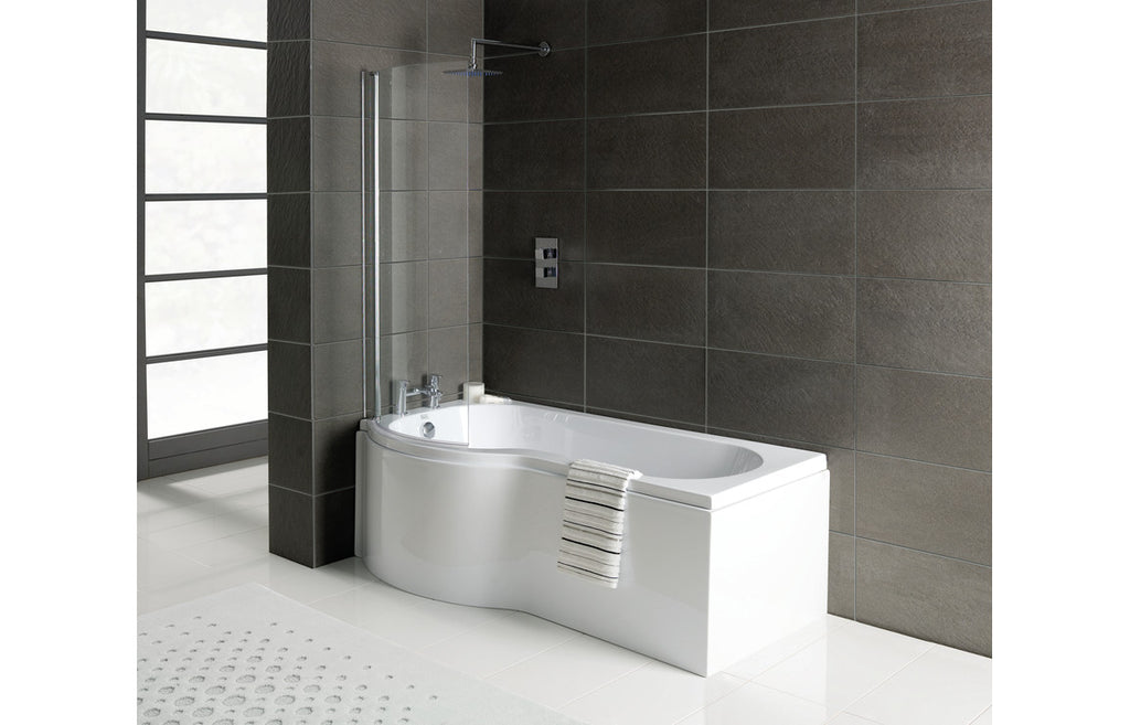 HOTT2956 - P-Shape 1700x700-850x410mm 0TH Shower Bath Panel & Screen (LH) image