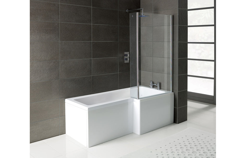 HOTT2960 - L-Shape 1700x700-850x410mm 0TH Shower Bath Panel & Screen (RH) image