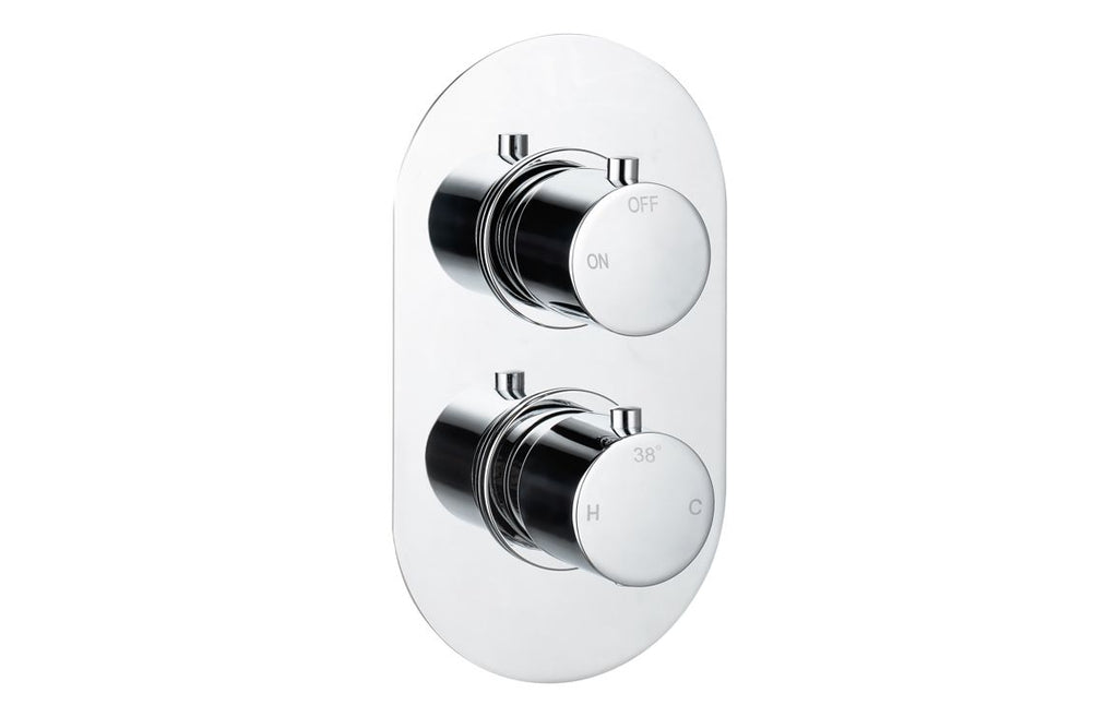 HOTT105836 - Renosa Thermostatic Single Outlet Twin Shower Valve - Chrome image