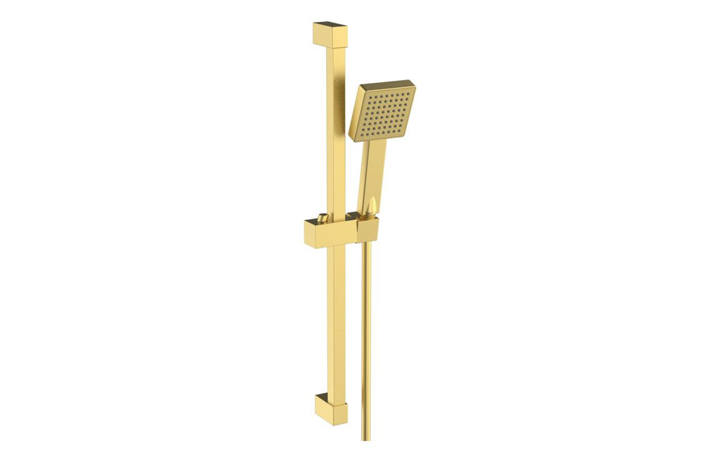 HOTT108594 - Square Slider Rail Kit & Single Mode Handset - Brushed Brass image