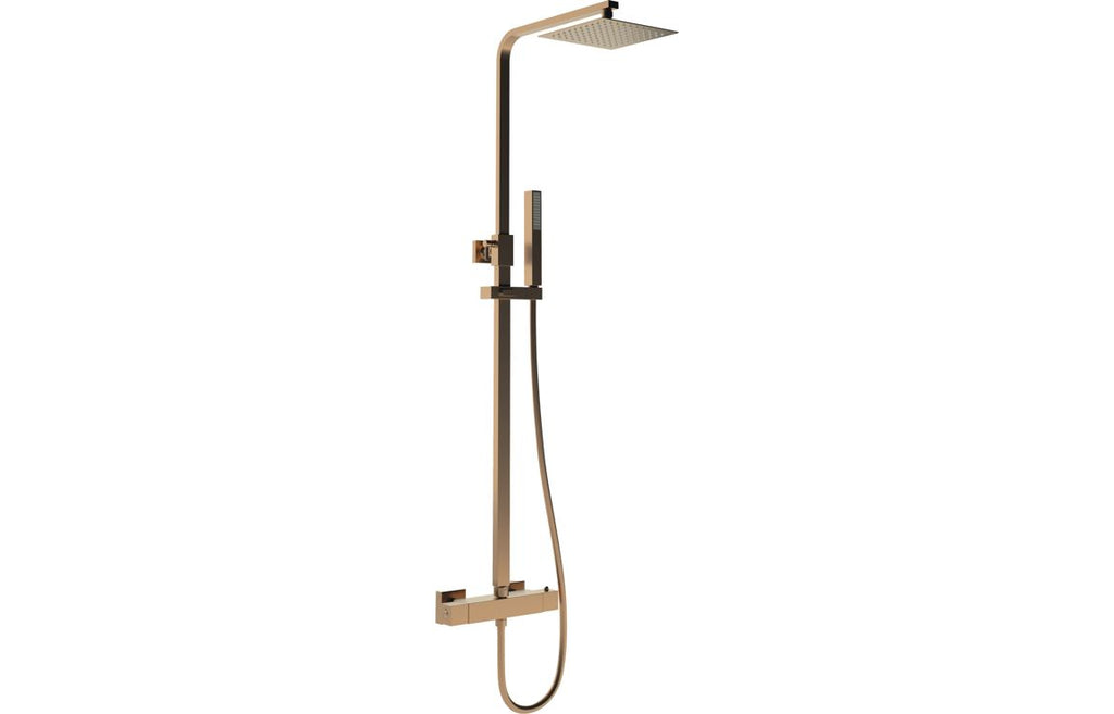 HOTT109000 - Cubica Square Thermostatic Bar Mixer w/Riser Kit - Brushed Bronze image