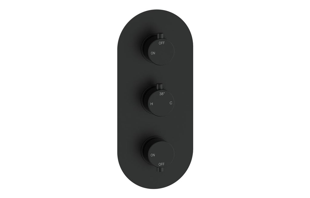 HOTT116238 - Renosa Thermostatic Two Outlet Triple Shower Valve - Matt Black image