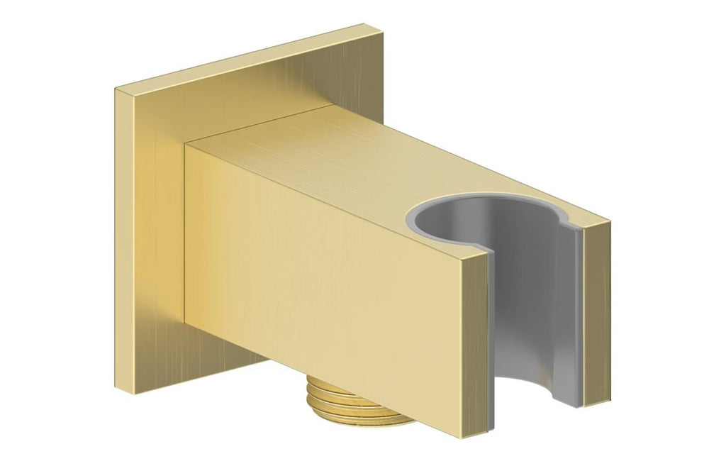 HOTT116260 - Cubica Square Handset Wall Bracket with Wall Outlet - Brushed Brass image