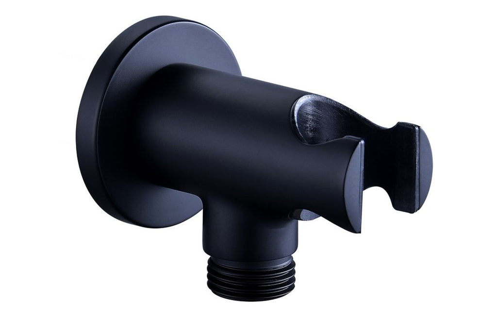 HOTT116241 - Renosa Round Handset Wall Bracket with Wall Outlet - Matt Black image