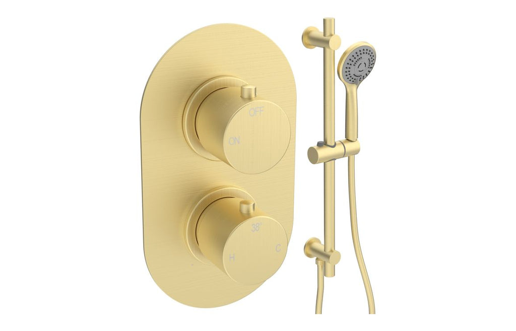 HOTT111585 - Renosa Round Shower Valve & Kit Pack 2 - Brushed Brass image