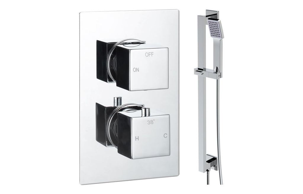 HOTT111595 - Cubica Square Shower Valve & Kit Pack 2 - Chrome image