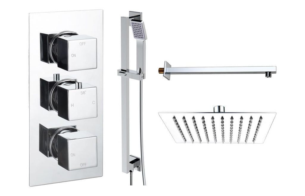 HOTT111599 - Cubica Square Shower Valve & Kit Pack 3 - Chrome image
