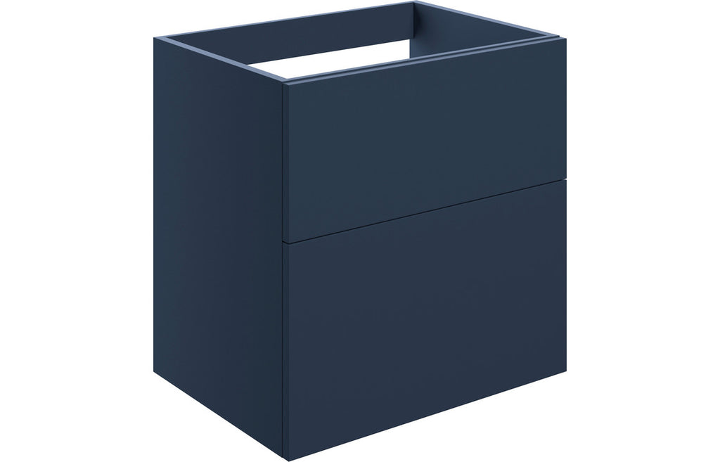 HOTT106205 - Romori 590mm Wall Hung 2 Drawer Basin Unit (No Top) - Matt Deep Blue image