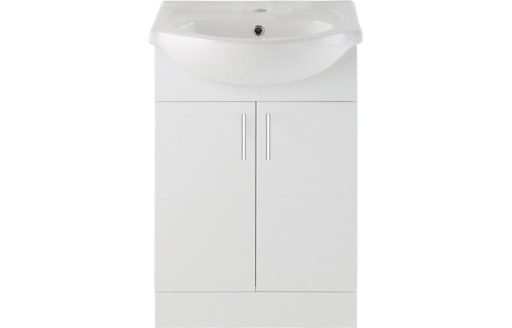 HOTT102956 - Ventro 655mm Basin Unit & Basin - White Gloss image