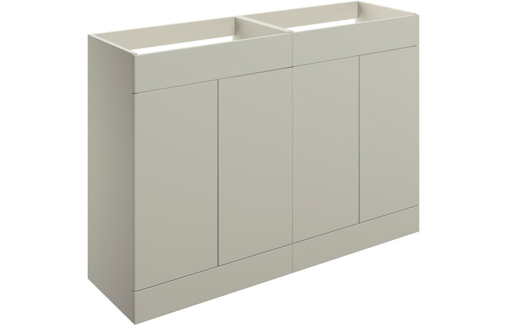 HOTT106997 - Romori 1180mm Floor Standing 4 Door Basin Unit (No Top) - Matt Latte image
