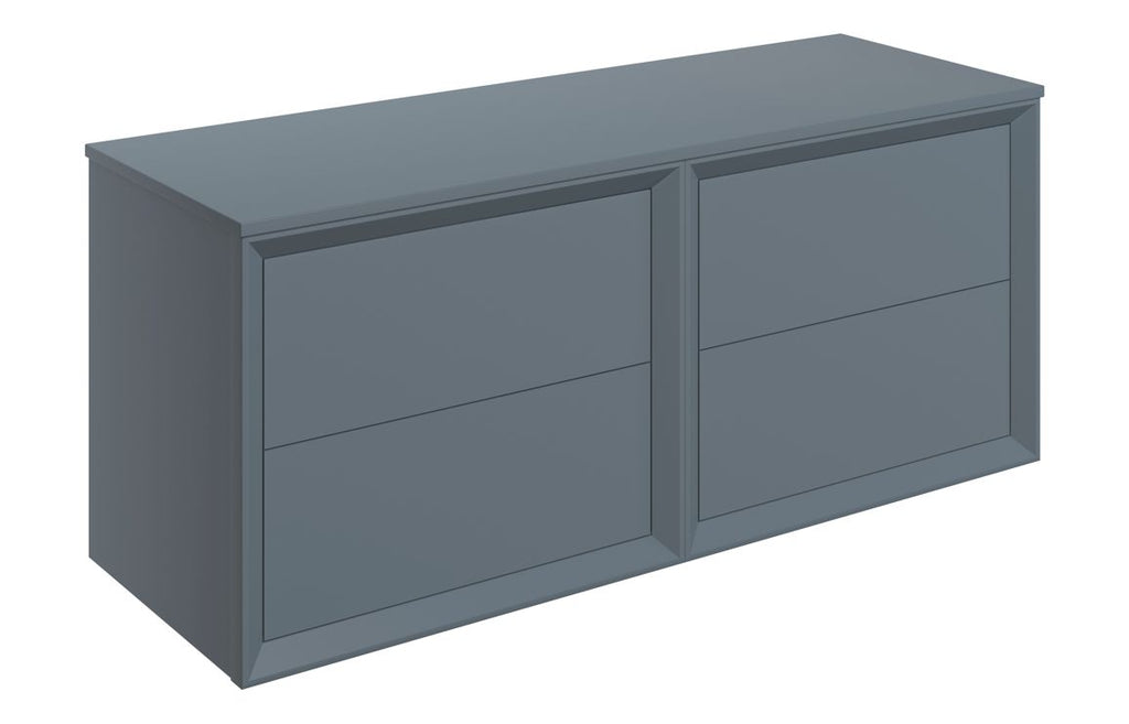HOTT108477 - Stance 1200mm Wall Hung 4 Drawer Basin Unit Run & Top - Matt Storm Blue image