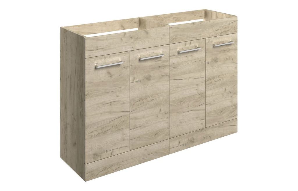 HOTT107496 - Genoa 1180mm Floor Standing 2 Door Basin Unit Run (No Top) - Oak image