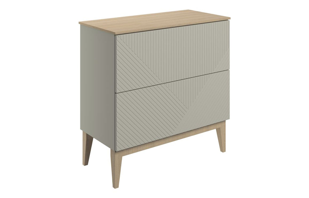 HOTT108506 - Cetara 810mm Floor Standing 2 Drawer Basin Unit & Maple Oak Effect Worktop - Matt Oat image