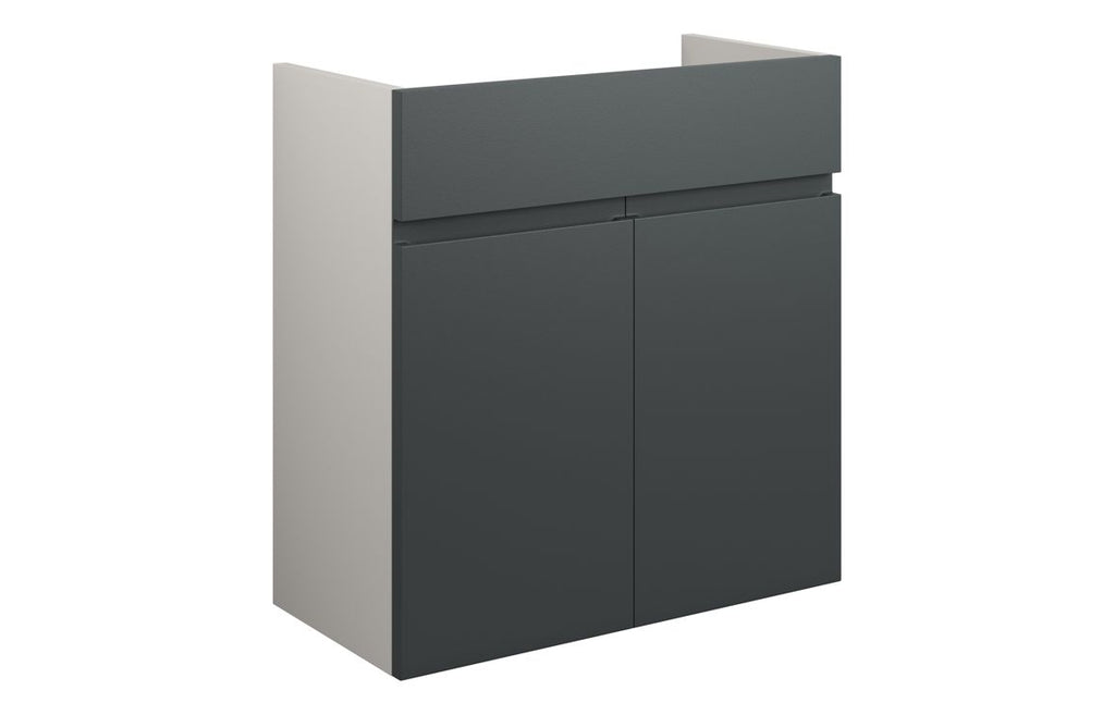 HOTT110052 - J Pull 600mm Standard Basin Unit - Matt Graphite Grey (Grey Cab) image