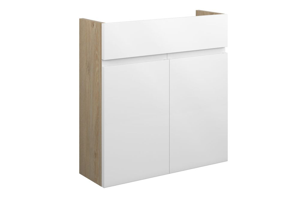 HOTT109979 - J Pull 600mm Slim Basin Unit - White Gloss (Oak Cab) image