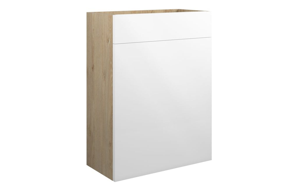 HOTT109994 - J Pull 600mm Standard WC Unit - White Gloss (Oak Cab) image
