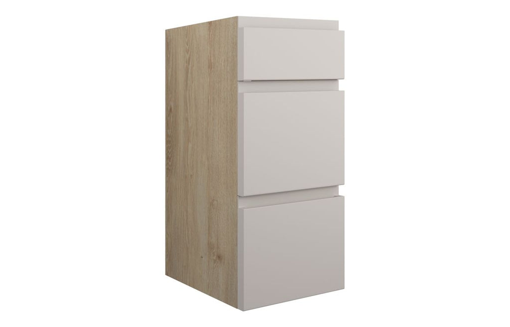 HOTT110109 - J Pull 300mm Standard 3 Drawer Unit - Matt Dove Grey (Oak Cab) image
