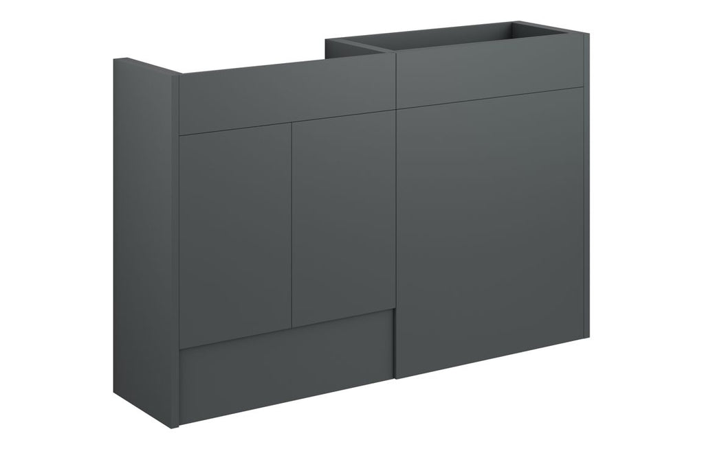 HOTT110503 - Elation 1236mm Standard Basin & WC Unit Pack - Matt Graphite Grey (Oak Cab) image