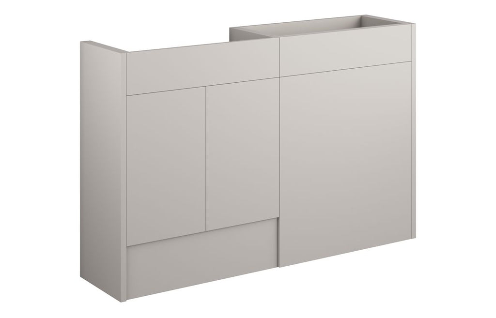 HOTT110574 - Elation 1236mm Standard Basin & WC Unit Pack - Matt Dove Grey (Oak Cab) image