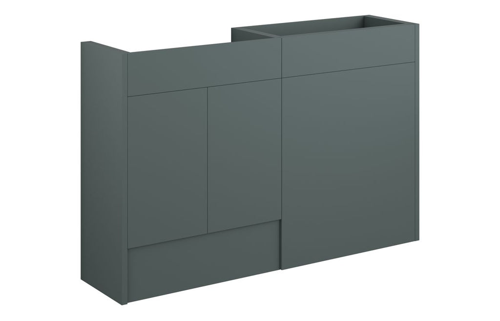 HOTT110787 - Elation 1236mm Standard Basin & WC Unit Pack - Matt Green (Oak Cab) image