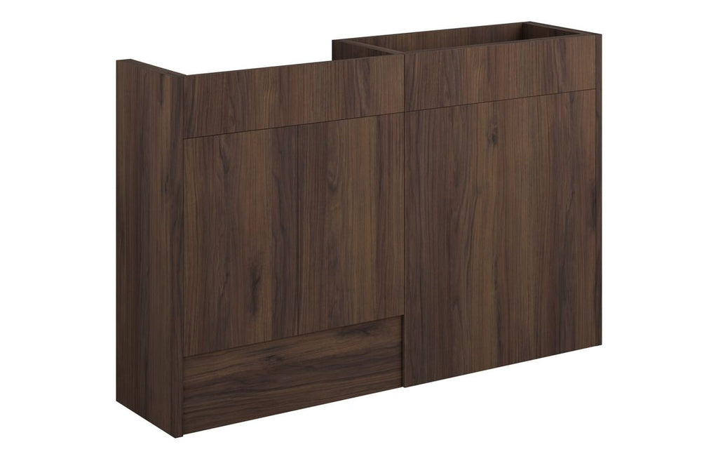 HOTT110858 - Elation 1236mm Standard Basin & WC Unit Pack - Warm Walnut (Oak Cab) image